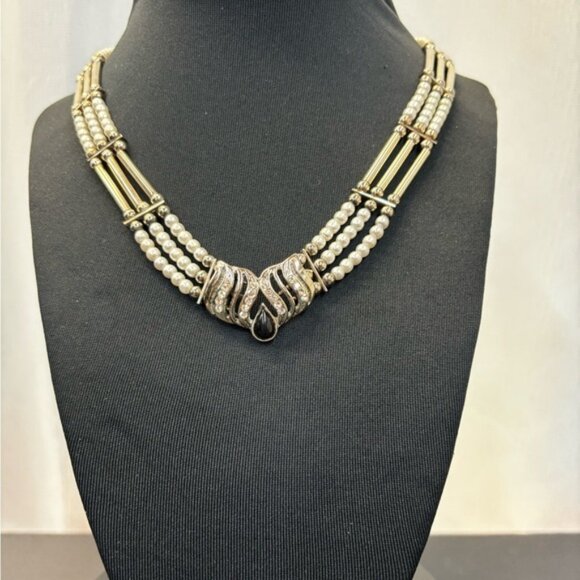 Vintage multi strand  faux pearl necklace - Picture 3 of 8